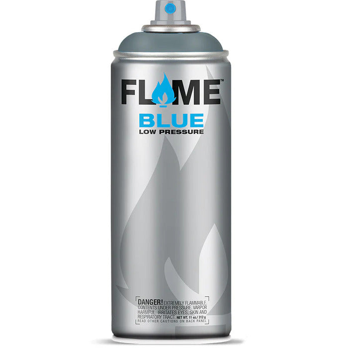 Flame Blue Spray Paint 400ml - Cool & Neutral Tones - Front View Of Dark Grey Neutral